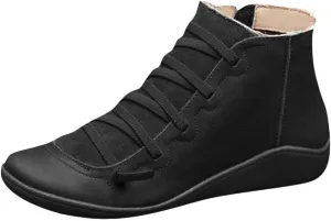 AMDBEL Cowboy Boots for Girls, Womens Boots Knee High, Ankle Boots for Women Casual Slip On Loafers Chunky Block Heel Shoes Office Dress Casual Hollow-out Low Heel Booties
