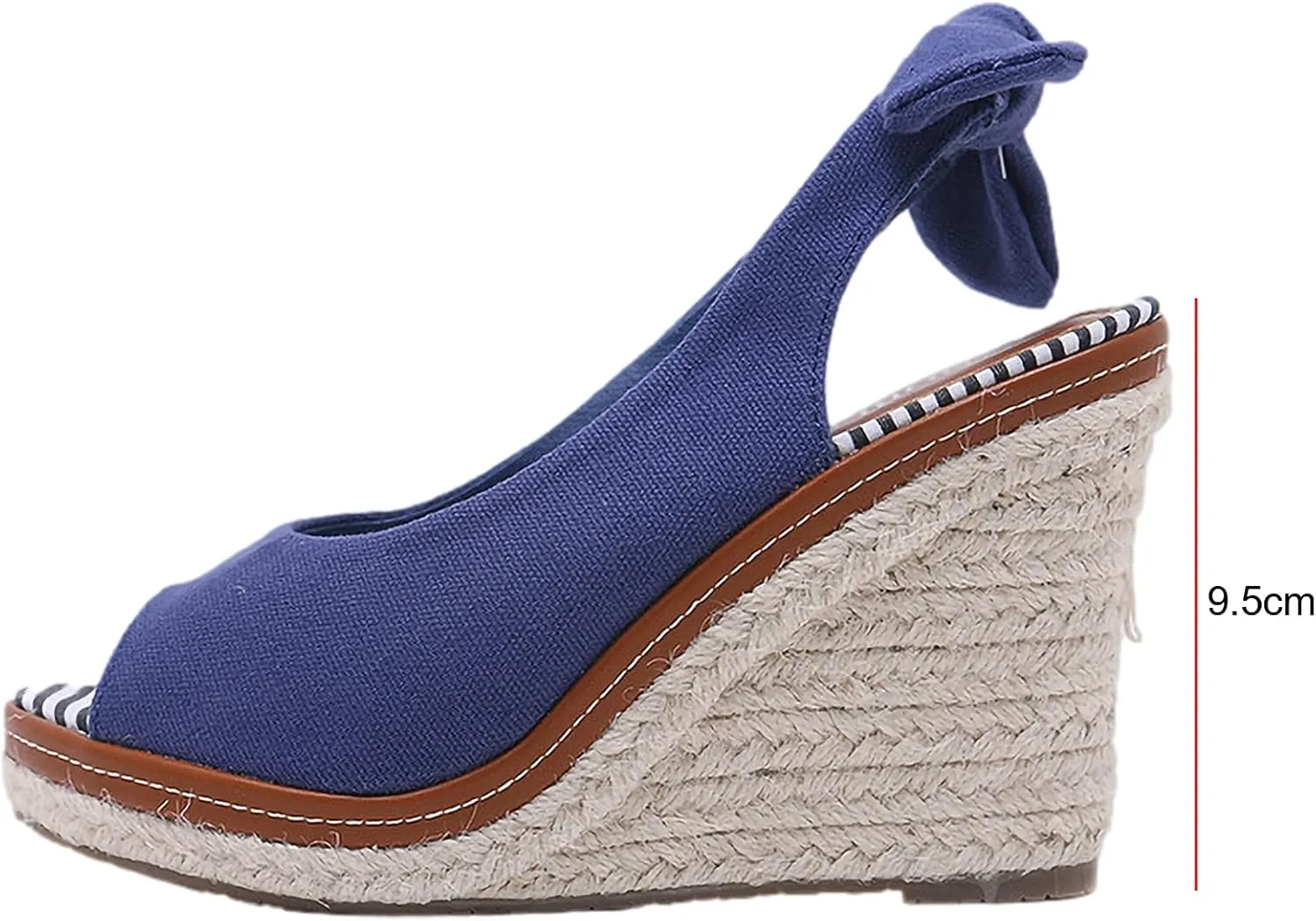 ANUFER Womens Elegant Wedge Heel Peep Toe Espadrilles Sandals Slingback Pumps Summer Canvas Shoes