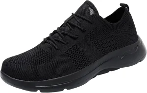 Arch Support Hiking Shoes for Men Breathable Elastic Fly Woven Mesh Sneaker Lightweight Diabetic Shoes for Men