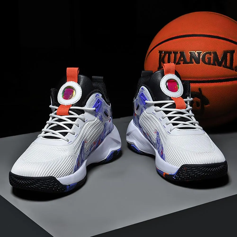 Basketball Shoes for Men Sneakers Breathable Woven Rubber Sole Sports and Leisure Shoes Anti SLI