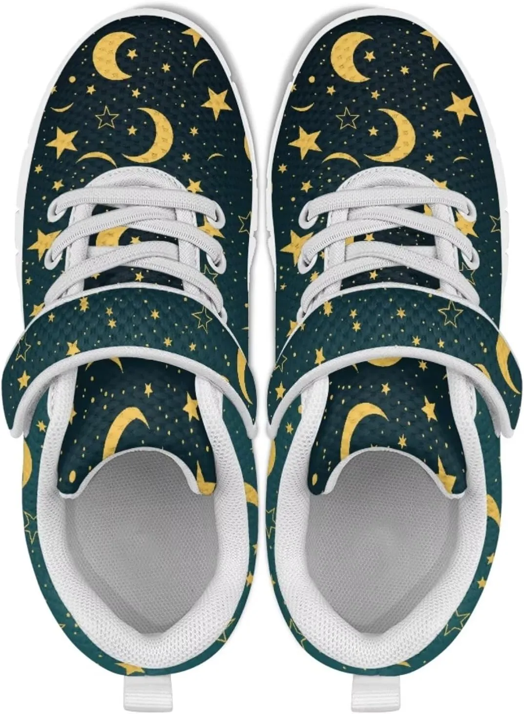 Black Print Kids Sneakers Boys Athletic Running Shoes Single Buckle Girls Running Tennis Mesh Shoes