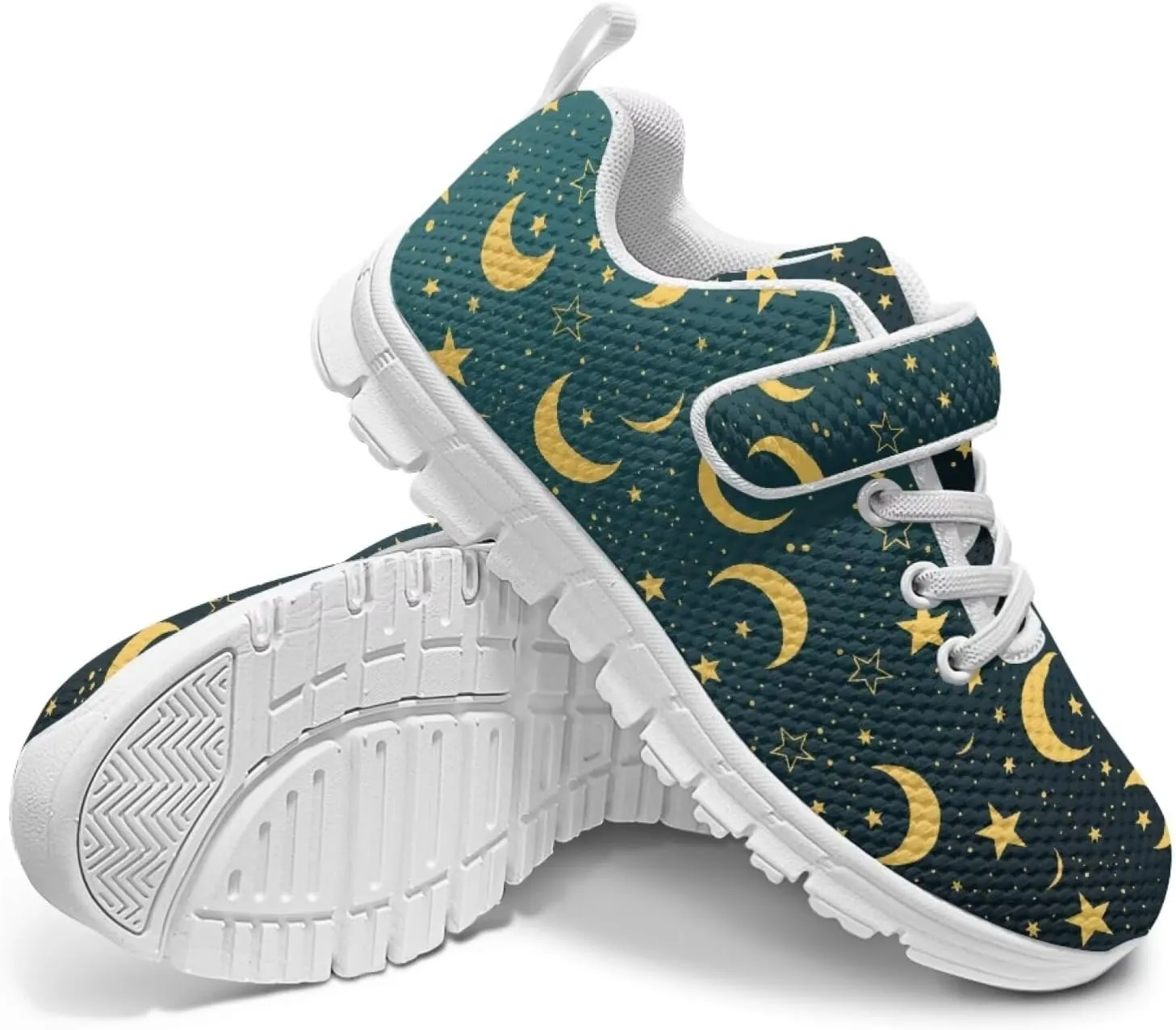 Black Print Kids Sneakers Boys Athletic Running Shoes Single Buckle Girls Running Tennis Mesh Shoes
