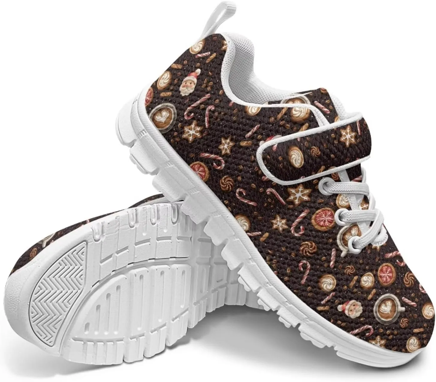 Black Print Kids Sneakers Boys Athletic Running Shoes Single Buckle Girls Running Tennis Mesh Shoes