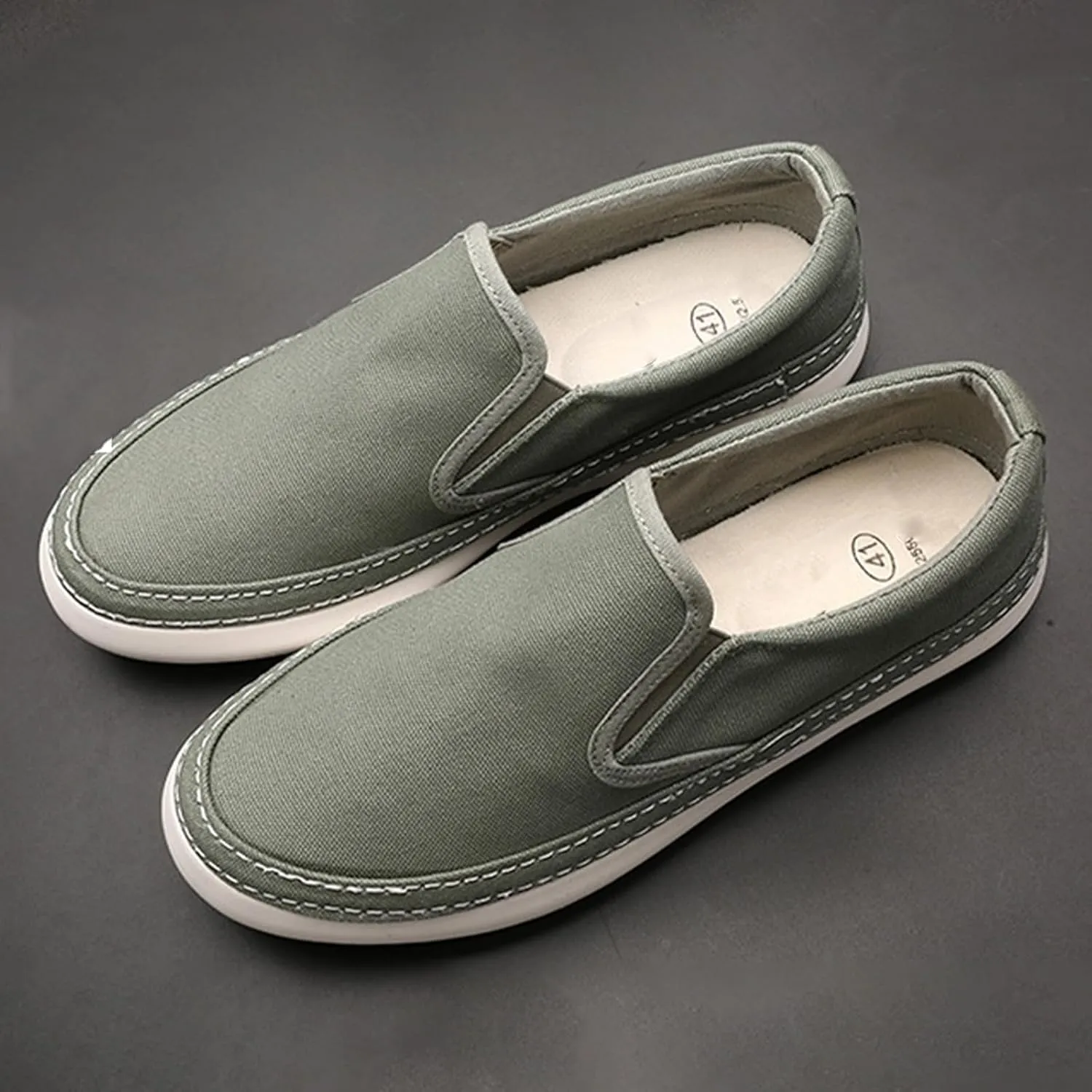 BlackeEight Men's Casual Slip on Canvas Shoes,Comfort Breathable Low Top Non-Slip Jogging Sports Cloth Loafers Fashion Sneakers