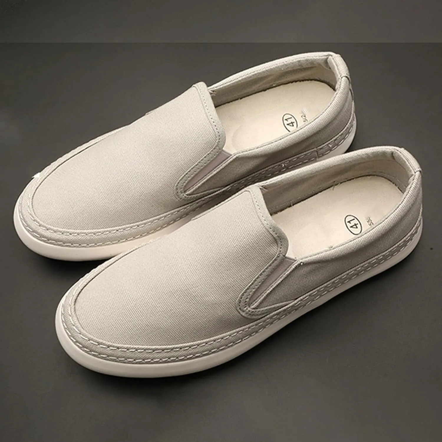 BlackeEight Men's Casual Slip on Canvas Shoes,Comfort Breathable Low Top Non-Slip Jogging Sports Cloth Loafers Fashion Sneakers