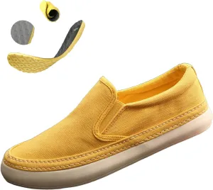 BlackeEight Men's Casual Slip on Canvas Shoes,Comfort Breathable Low Top Non-Slip Jogging Sports Cloth Loafers Fashion Sneakers
