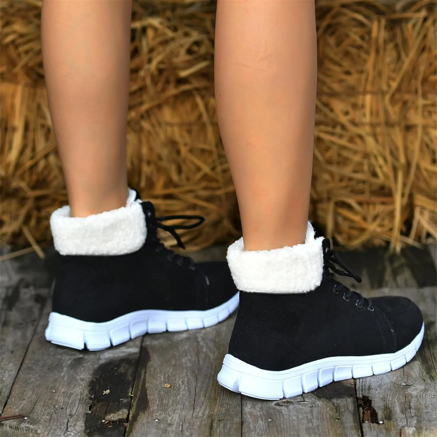 Boots For Women 2024 Ankle Booties Warm Fur Lined Winter Snow Outdoor Short Booties Fashion Slip On Loafers Shoes