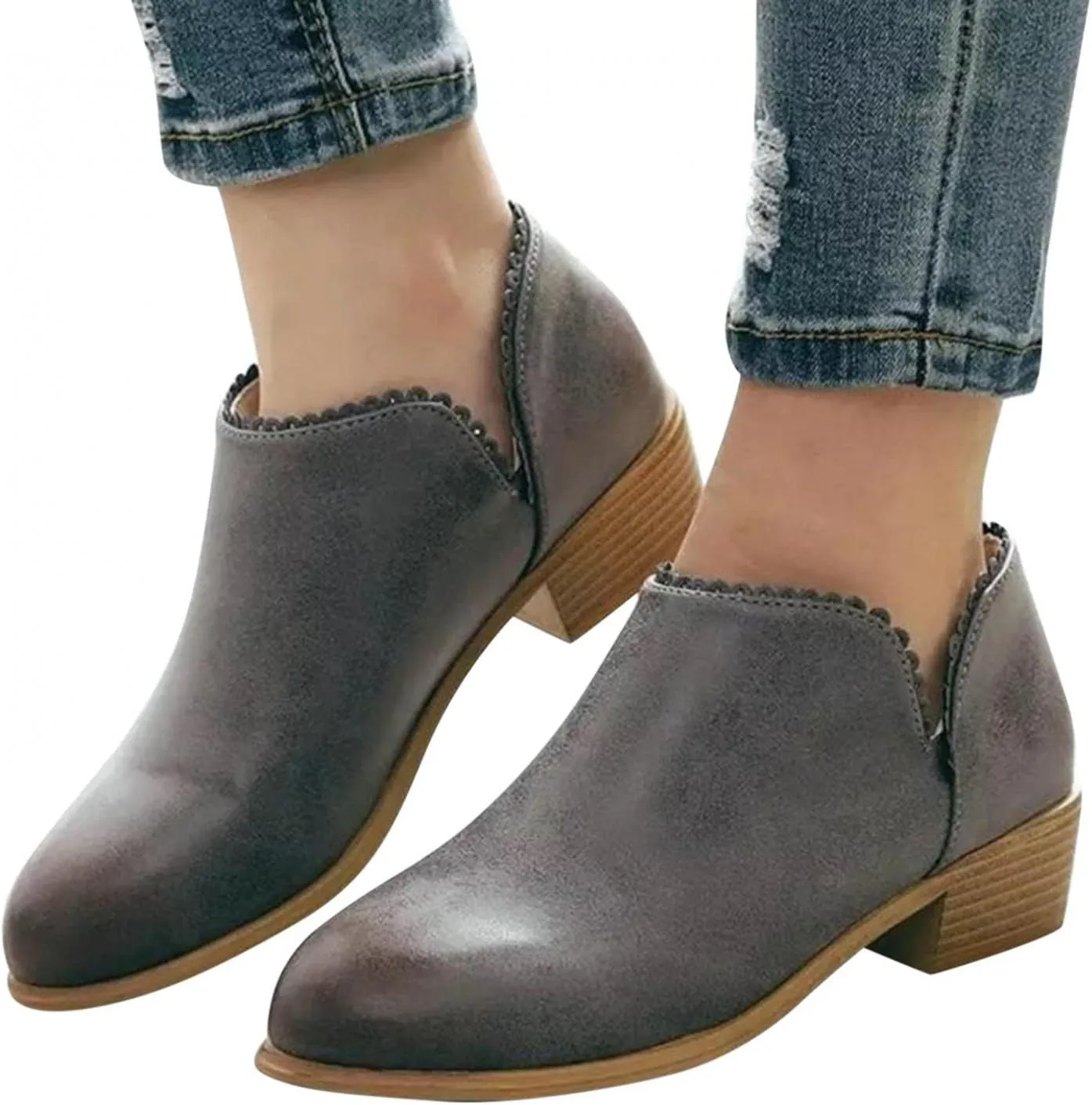 Boots for Women,Over The Knee Boots Combat Style Hiking Boots Motorcycle Boots Classic Lace Up Low Heel Shoes Retro Shoes