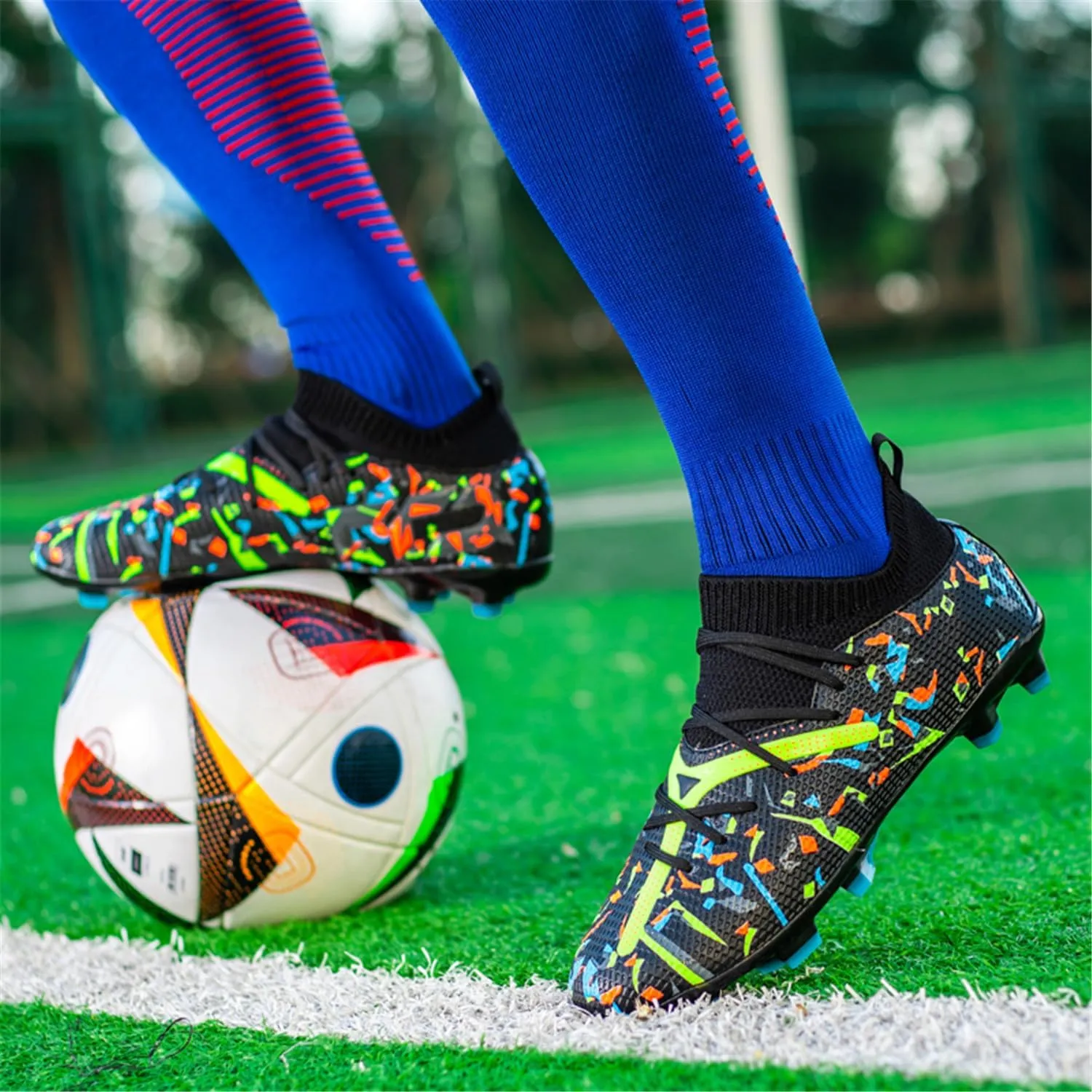 Boys Girls Soccer Cleats Youth Firm Groud Athletic Outdoor Trainning Football Soccer Shoes for Mens Womens