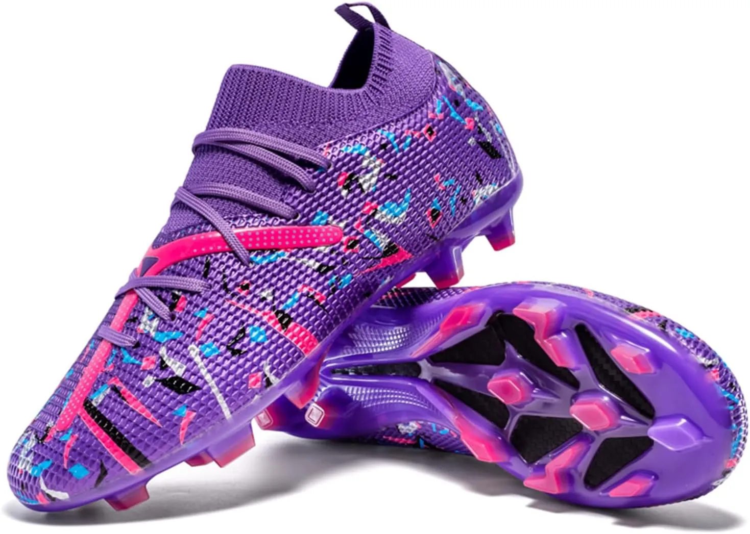 Boys Girls Soccer Cleats Youth Firm Groud Athletic Outdoor Trainning Football Soccer Shoes for Mens Womens