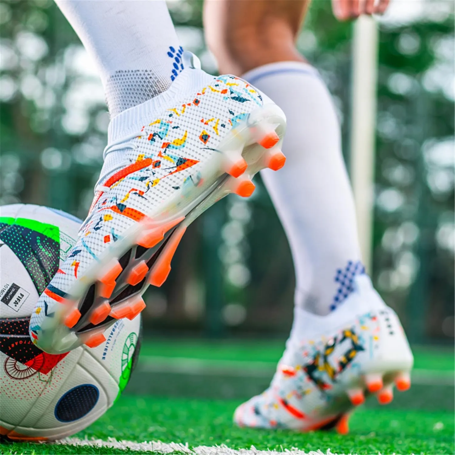 Boys Girls Soccer Cleats Youth Firm Groud Athletic Outdoor Trainning Football Soccer Shoes for Mens Womens