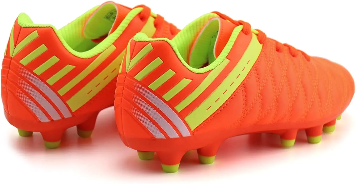 brooman Kids Athletic Soccer Cleats Boys Girls Outdoor Firm Ground Football Shoes
