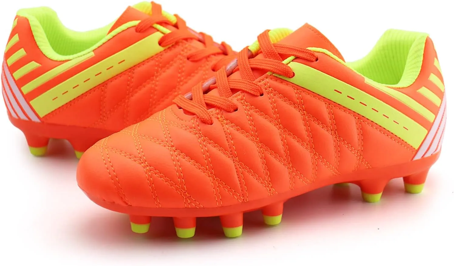 brooman Kids Athletic Soccer Cleats Boys Girls Outdoor Firm Ground Football Shoes