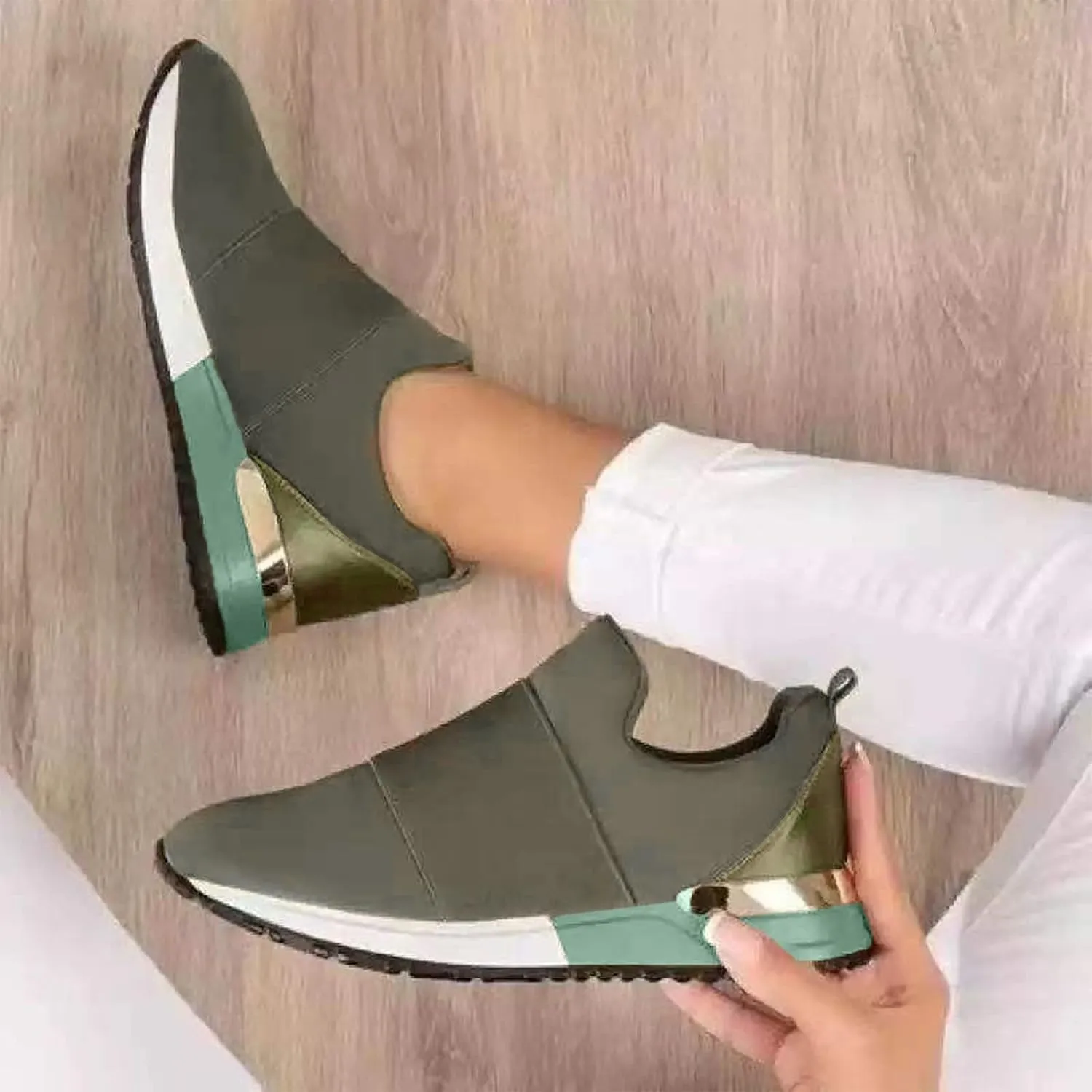 Casual Sneakers for Women Platform Zapatos Antideslizantes Para Mujer De Cocina Women Slip On Shoes Wide Gym Shoes for Women Workout Size 12 Zapatos Deportivos Para Gym De Mujer