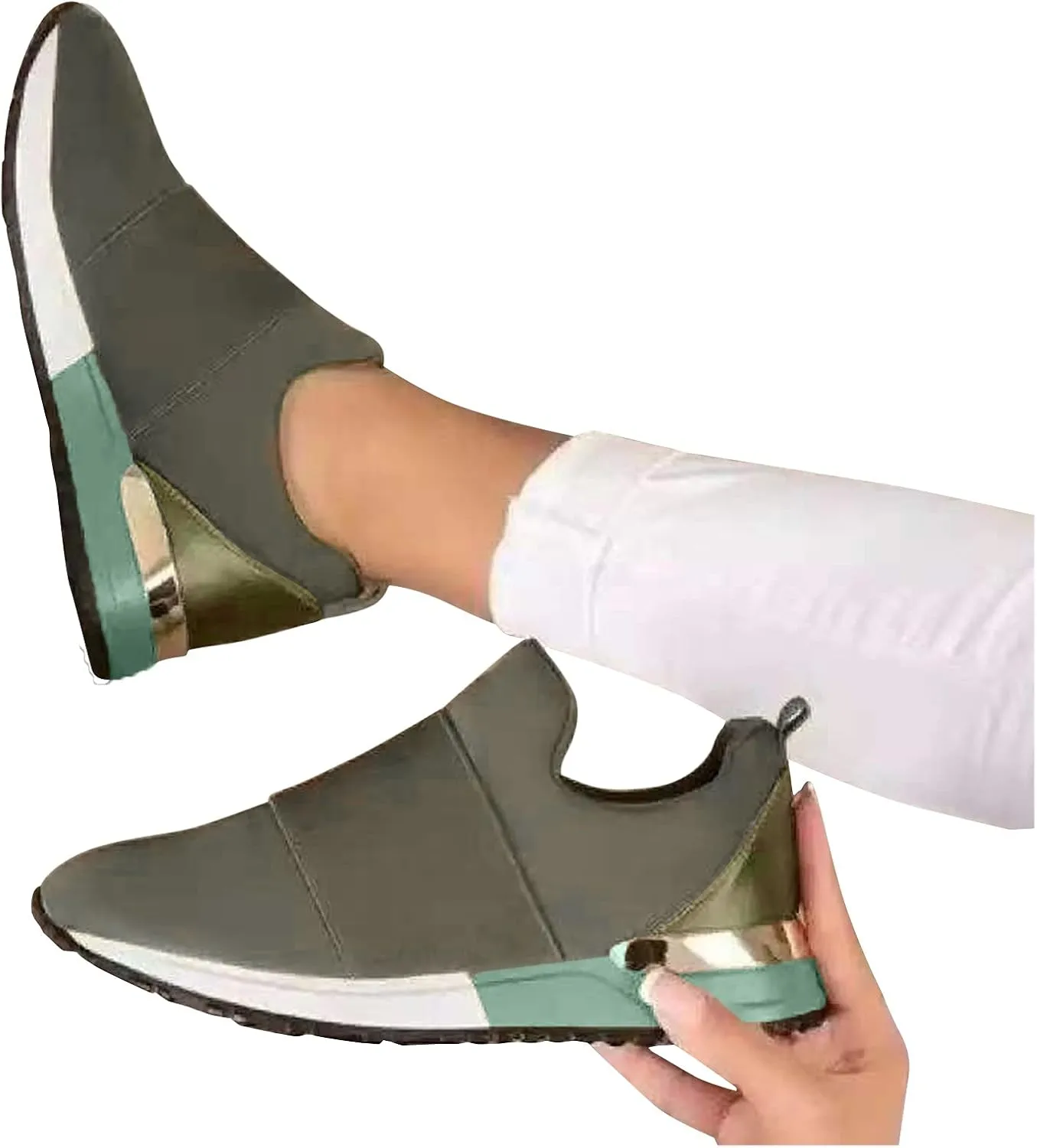 Casual Sneakers for Women Platform Zapatos Antideslizantes Para Mujer De Cocina Women Slip On Shoes Wide Gym Shoes for Women Workout Size 12 Zapatos Deportivos Para Gym De Mujer