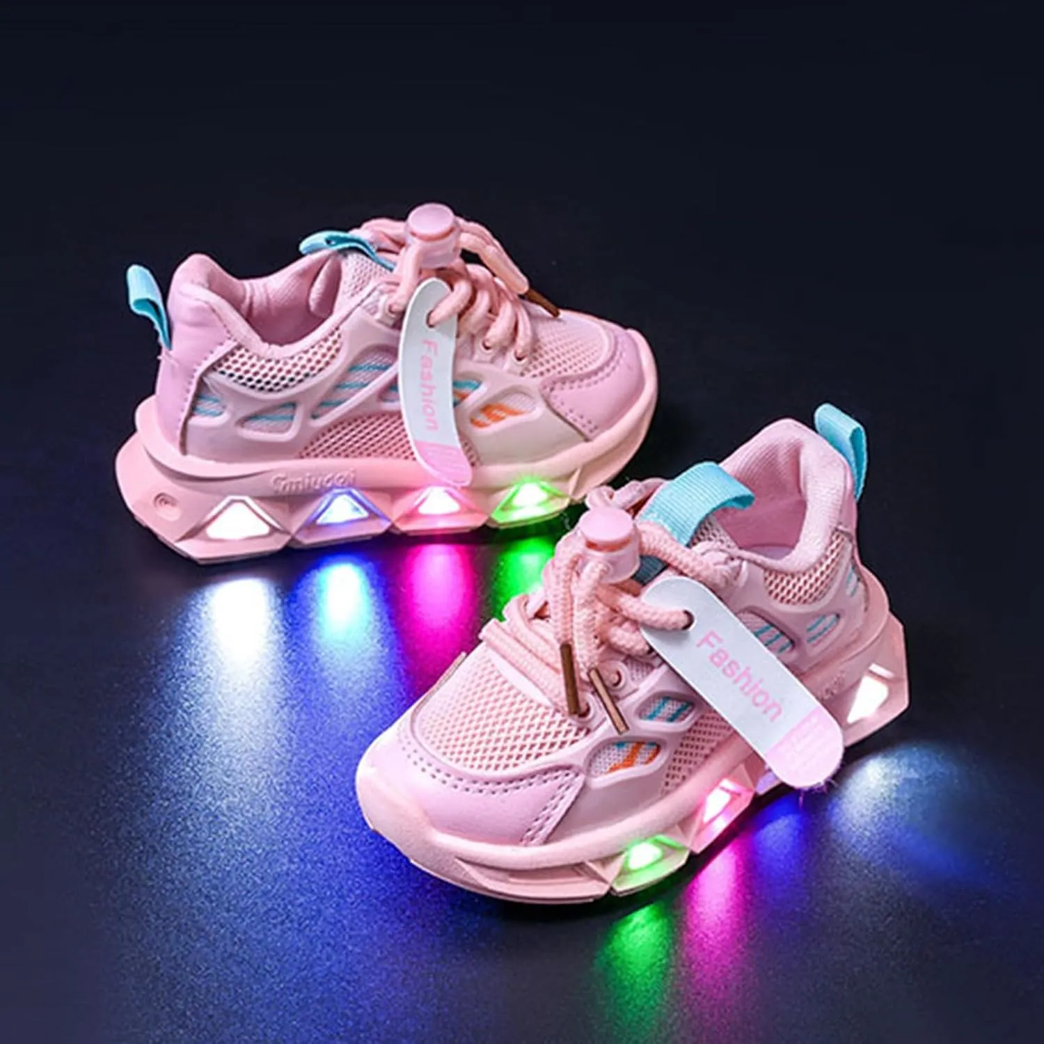 Children's Fashion Luminous Light Shoes Mesh Lightweight Small Children Comfortable Casual Sneakers Big Boy Boy Sneakers