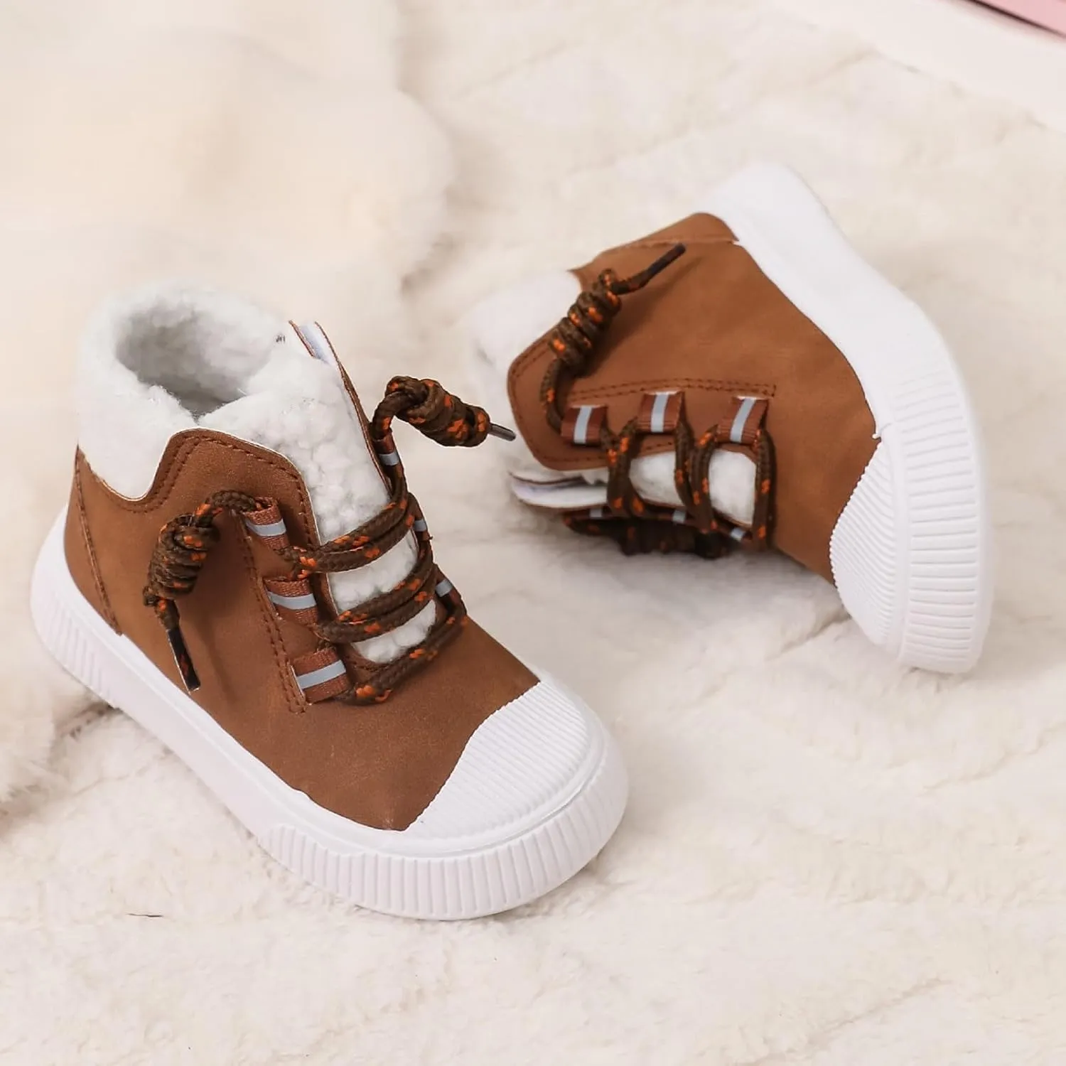Children's Snow Boots and Winter Cotton Boots Warm Plus Cotton Shoes Leather for Baby Boys and Girls Kids Sneakers Kids