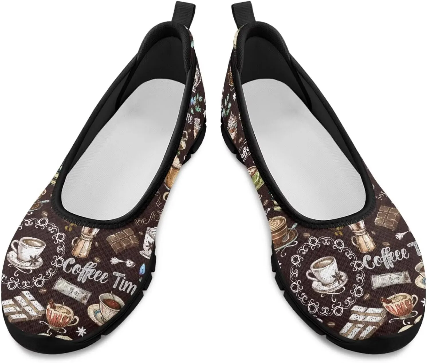 Coloranimal Loafers for Women Slip On Shoes Women Flats Shoes Travel Shoes Mesh Flats Comfortable Fashion Mesh Shoes Black Sole