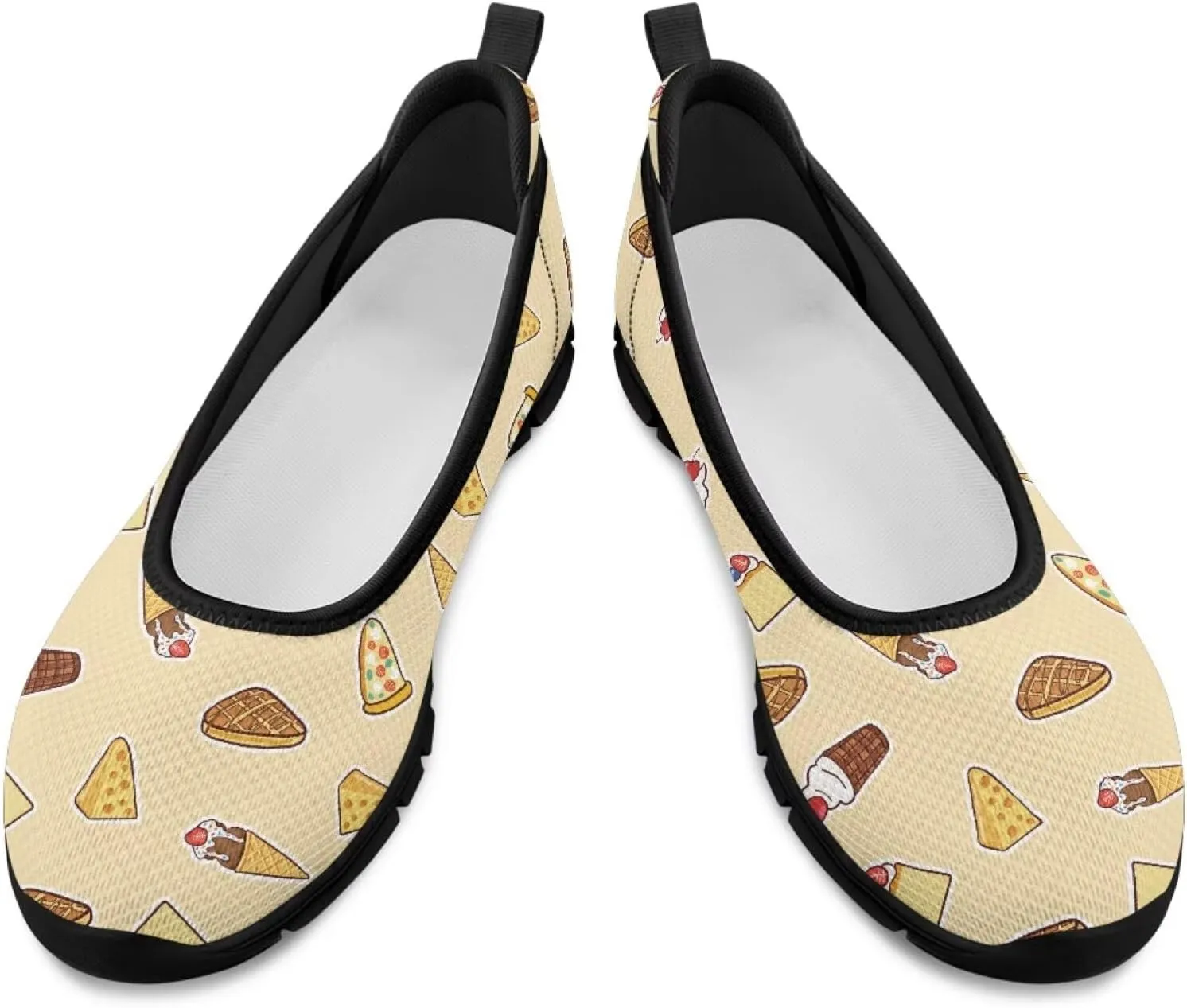Coloranimal Loafers for Women Slip On Shoes Women Flats Shoes Travel Shoes Mesh Flats Comfortable Fashion Mesh Shoes Black Sole
