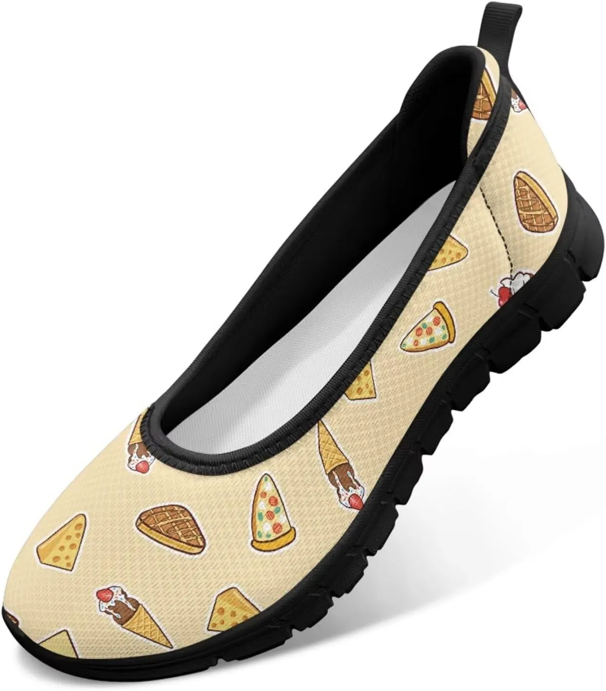 Coloranimal Loafers for Women Slip On Shoes Women Flats Shoes Travel Shoes Mesh Flats Comfortable Fashion Mesh Shoes Black Sole