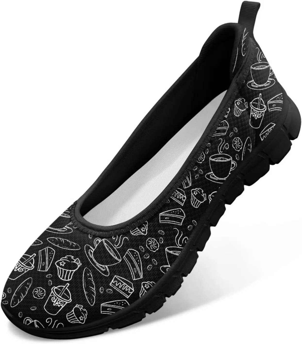 Coloranimal Loafers for Women Slip On Shoes Women Flats Shoes Travel Shoes Mesh Flats Comfortable Fashion Mesh Shoes Black Sole
