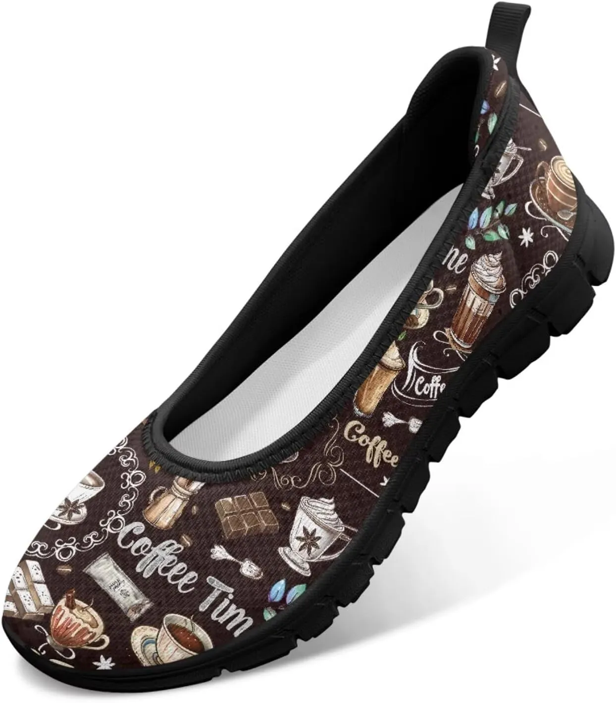 Coloranimal Loafers for Women Slip On Shoes Women Flats Shoes Travel Shoes Mesh Flats Comfortable Fashion Mesh Shoes Black Sole