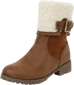 Deal Days Boots for Women Slip On Winter Warm Mid Calf Boots Snow Boots Ladies Casual Fashion Booties Ankle Boots Shoes