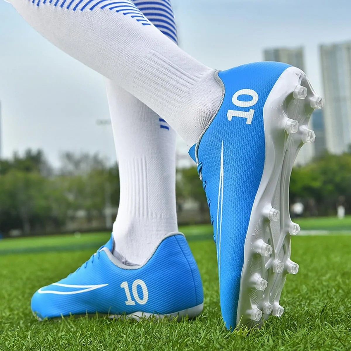 DHOVOR Soccer Cleats Men's Football Shoes Youth Lightweight Football Cleats Anti Slip Athletics Football Trainers Indoor Outdoor Soccer Shoes Men