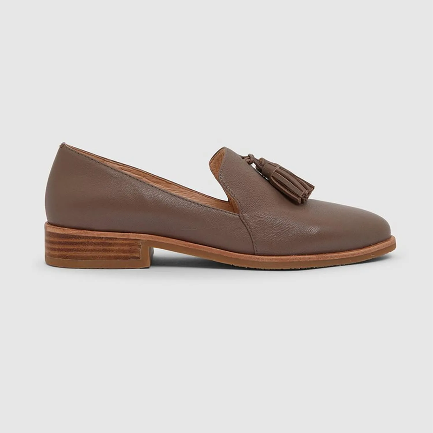 FOWT Double Tassel Trim Non-Slip Grip Sole Slip-on Low-Heel Pumps Synthetic Leather Iconic Fashion Almond Toe Shoes in Summer Spring Fall Comfort Wide Width Walking Loafers, Orange US Size 4-16 M
