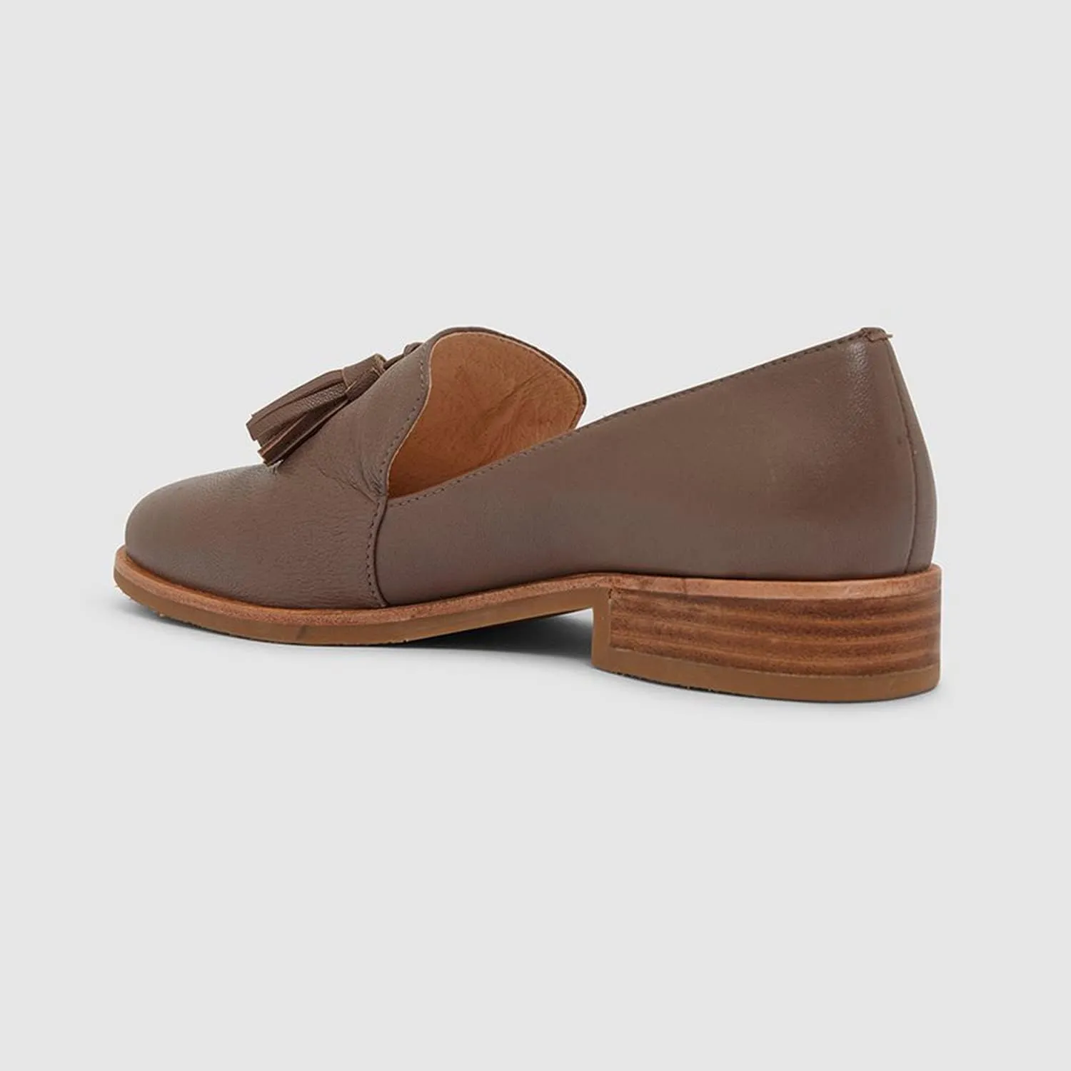 FOWT Double Tassel Trim Non-Slip Grip Sole Slip-on Low-Heel Pumps Synthetic Leather Iconic Fashion Almond Toe Shoes in Summer Spring Fall Comfort Wide Width Walking Loafers, Orange US Size 4-16 M