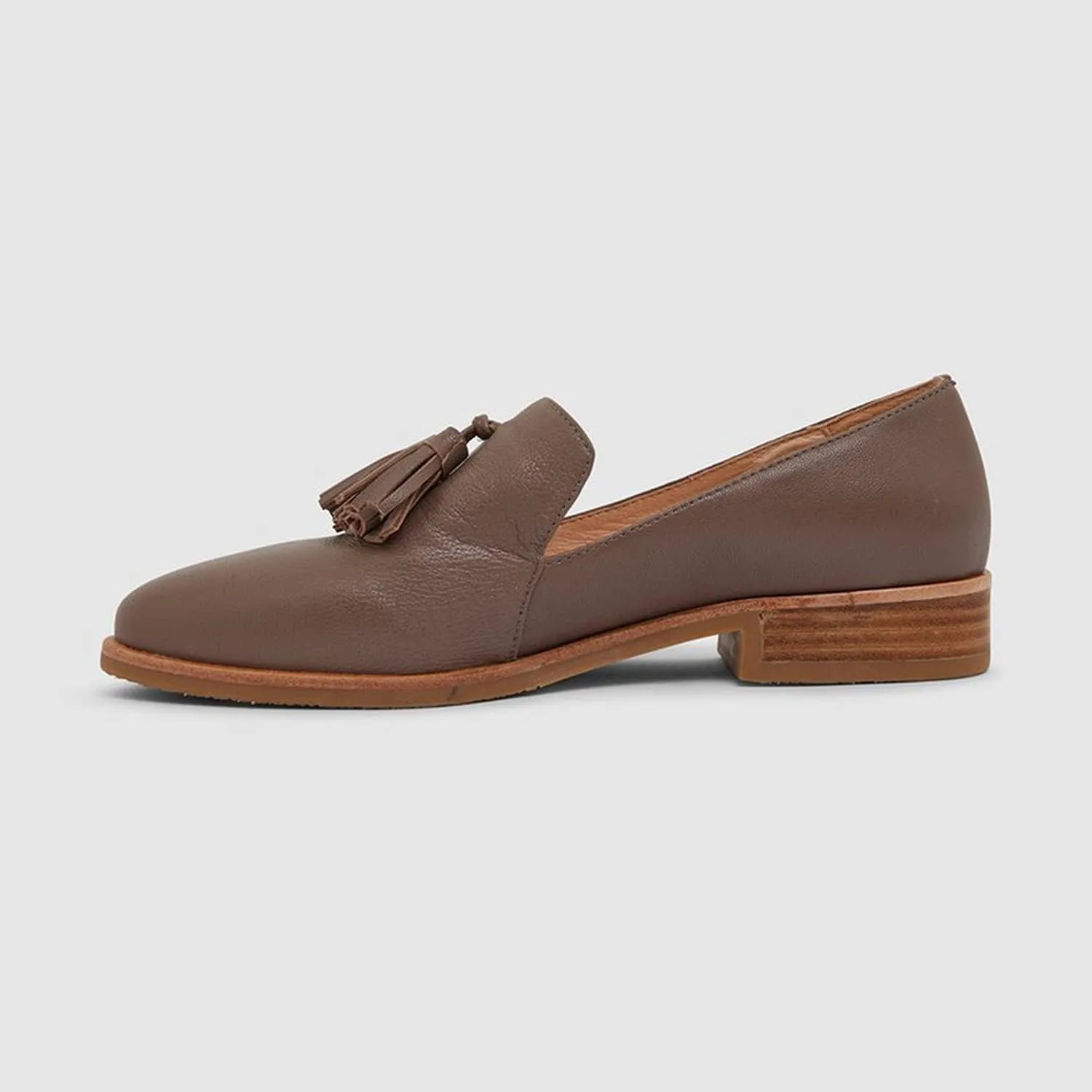 FOWT Double Tassel Trim Non-Slip Grip Sole Slip-on Low-Heel Pumps Synthetic Leather Iconic Fashion Almond Toe Shoes in Summer Spring Fall Comfort Wide Width Walking Loafers, Orange US Size 4-16 M