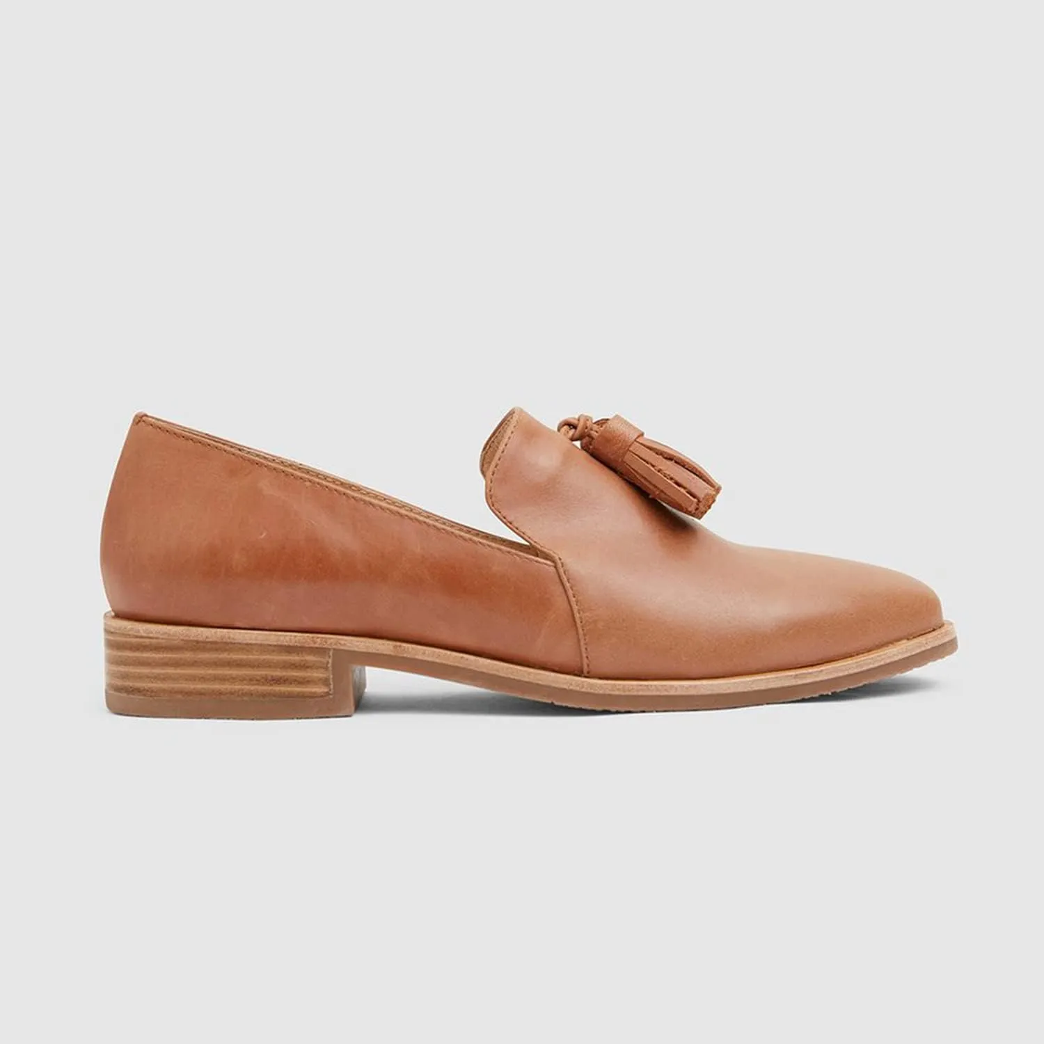 FOWT Double Tassel Trim Non-Slip Grip Sole Slip-on Low-Heel Pumps Synthetic Leather Iconic Fashion Almond Toe Shoes in Summer Spring Fall Comfort Wide Width Walking Loafers, Orange US Size 4-16 M
