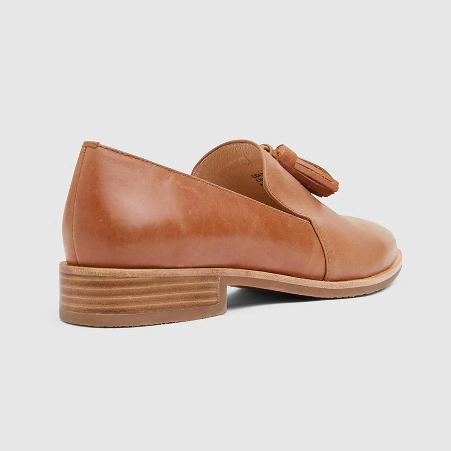 FOWT Double Tassel Trim Non-Slip Grip Sole Slip-on Low-Heel Pumps Synthetic Leather Iconic Fashion Almond Toe Shoes in Summer Spring Fall Comfort Wide Width Walking Loafers, Orange US Size 4-16 M