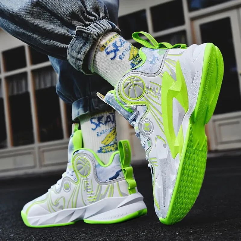 Friction Sound Non-Slip and wear-Resistant, Lightweight and Breathable, high-top Youth Basketball Shoes