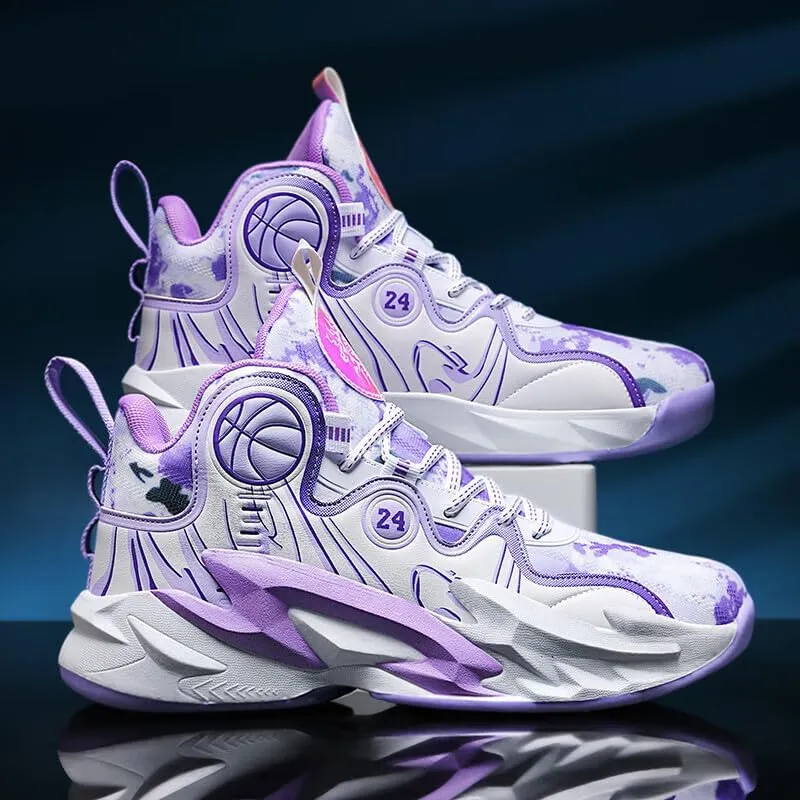Friction Sound Non-Slip and wear-Resistant, Lightweight and Breathable, high-top Youth Basketball Shoes