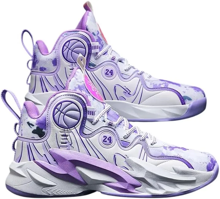 Friction Sound Non-Slip and wear-Resistant, Lightweight and Breathable, high-top Youth Basketball Shoes