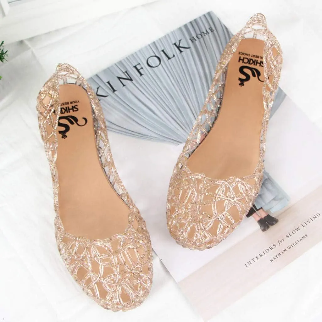 Girl Flat Shoes Slip On Ballet Sandals Breathable Beach Slip Jelly On Hollow Summer Pumps Casual Women's Women's Casual Shoes Espadrilles Workout Gym Outdoor Shoes