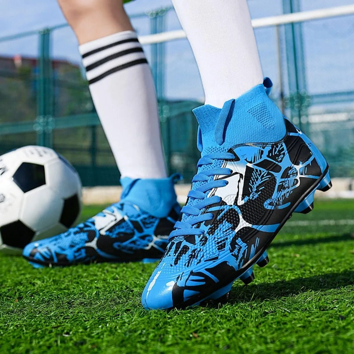 HESBITEUL Soccer Cleats Firm Ground: Unisex FG Football Shoe