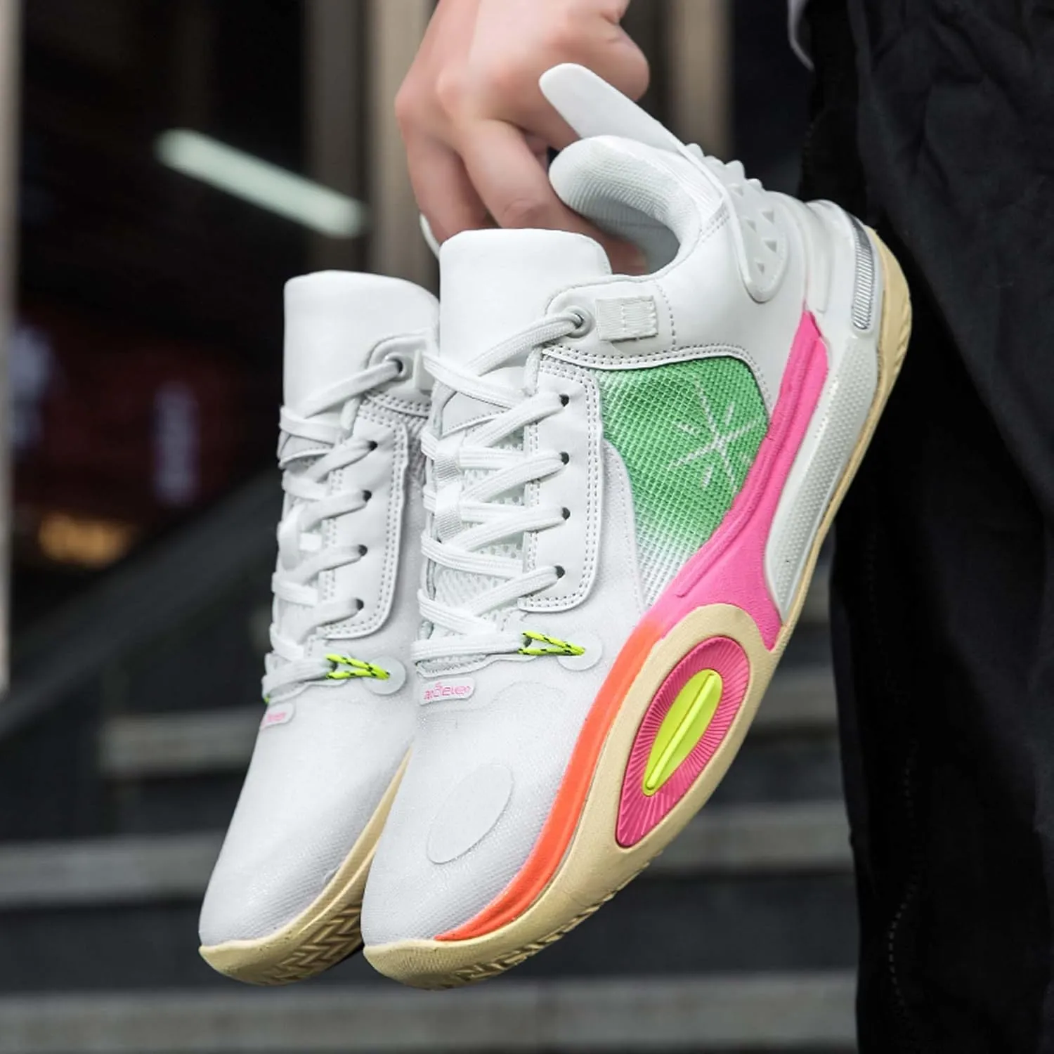 High top Men's Basketball Shoes, Breathable and Non Slip Outdoor Sports Shoes, Shock-Absorbing Fitness Shoes