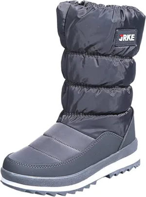 Hiking Boots Women Puffly Platform Snow Boots Plus Fleece Side Zipper Mid-Calf Cotton Non-Slip Booties