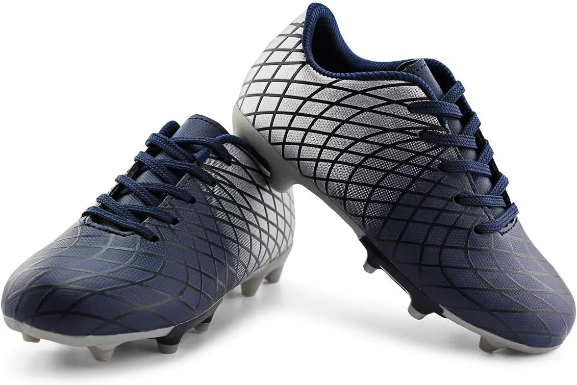 JABASIC Kids Outdoor Soccer Cleats Athletic Firm Ground Football Shoes