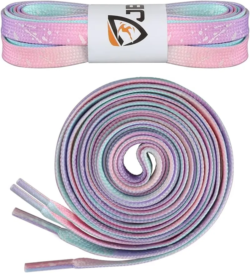 JBM 2 Pair Flat Shoe laces 5/16" Wide 47"-63" Length Shoelace for Sneakers and Athletic Shoe