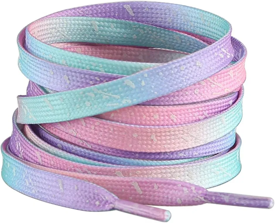 JBM 2 Pair Flat Shoe laces 5/16" Wide 47"-63" Length Shoelace for Sneakers and Athletic Shoe