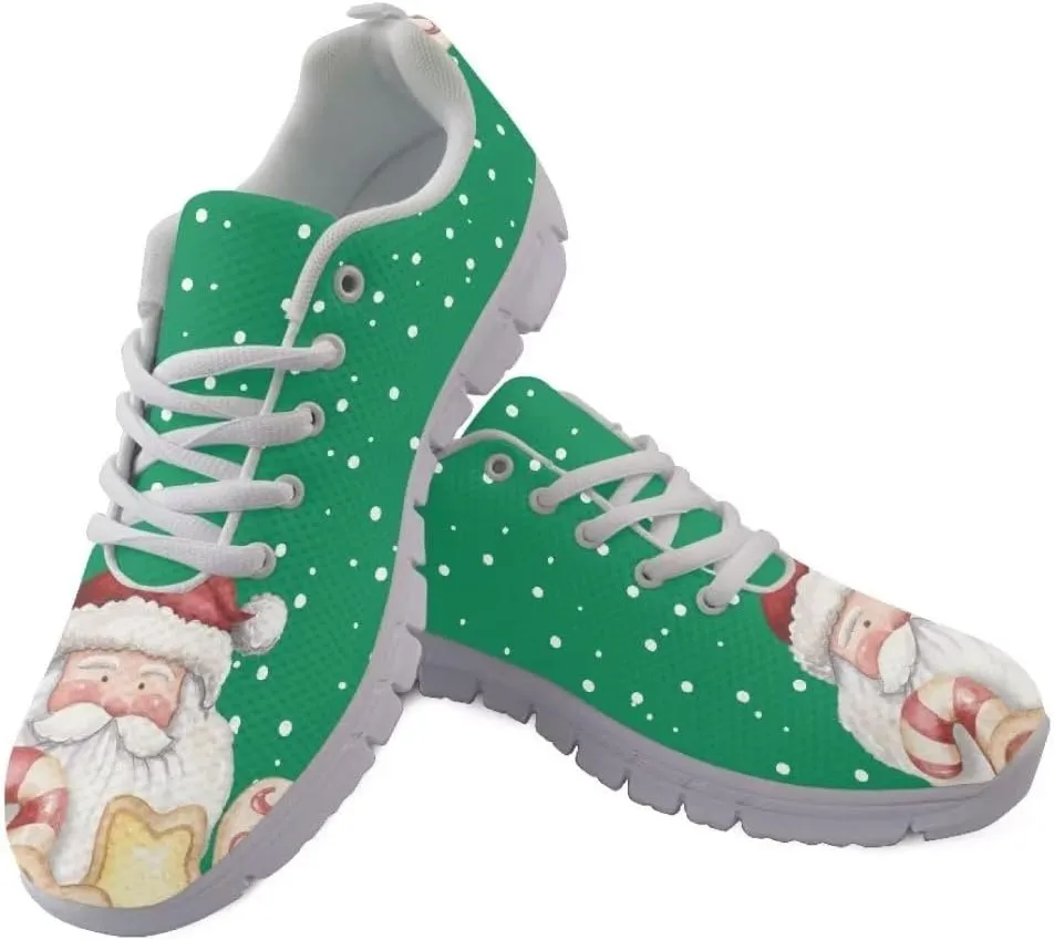 Jeiento Christmas Running Shoes for Women&Men Mesh Workout Casual Shoes Breathable Mesh Non Slip Comfort Tennis Shoes