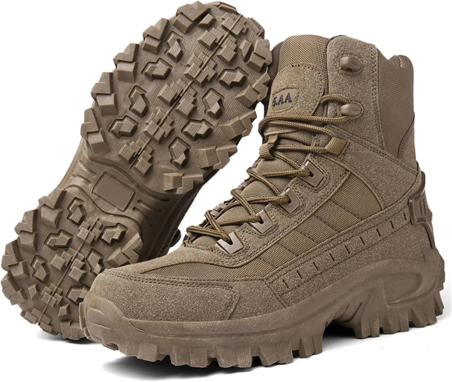 JiuQing Mens Military Boots Tactical Boots Ankle High Combat Boots Side Zip Outdoor Work Backpacking Desert Boots