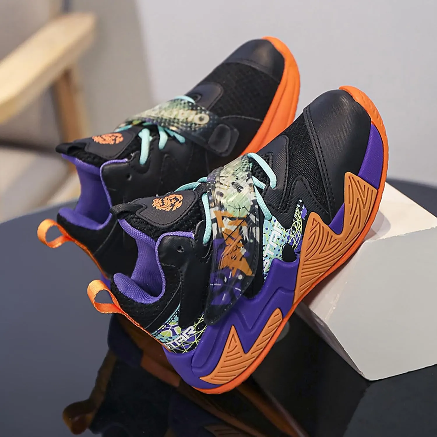 Kids Basketball Shoes Boys Girls Lightweight Breathable Sports Sneakers Outdoor School Trainers for Big Shoes for Kids