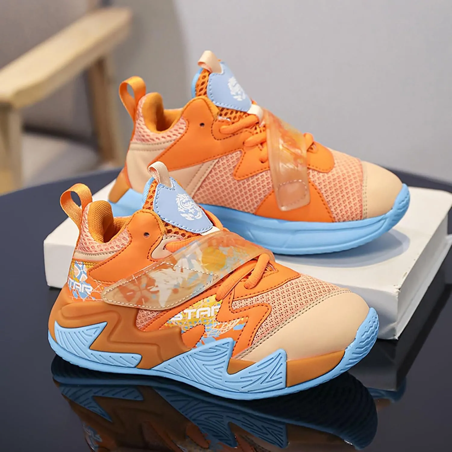 Kids Basketball Shoes Boys Girls Lightweight Breathable Sports Sneakers Outdoor School Trainers for Big Shoes for Kids