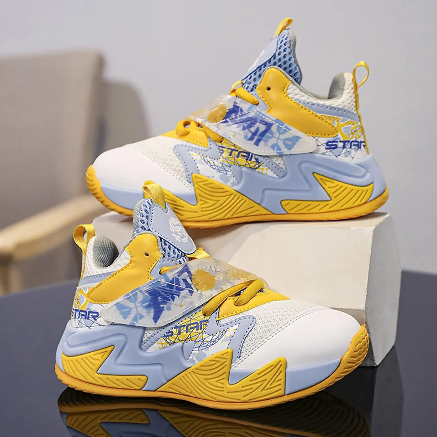 Kids Basketball Shoes Boys Girls Lightweight Breathable Sports Sneakers Outdoor School Trainers for Big Shoes for Kids