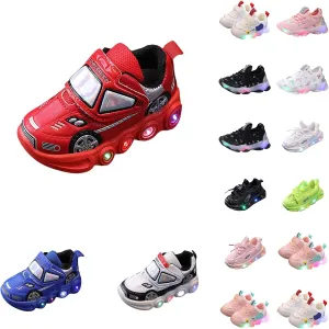 Kids Light Up Shoes Toddler Girls Boys Breathable Led Flashing Sneakers Toddler Boy Light Up Shoes Sport Sneaker (A3-Black, 6 Infant)