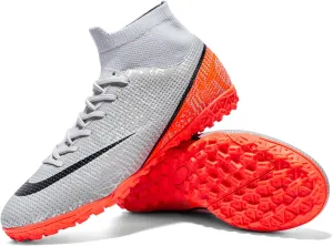 Kids Soccer Shoes Turf Boys Soccer Cleats Youth Spike TF High-Top Indoor Futsal Football Boots Athletic Sport Training